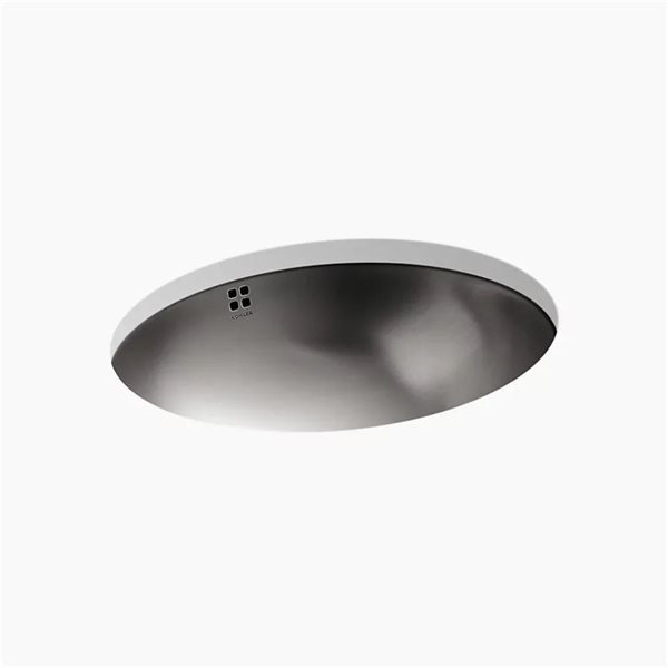 KOHLER Bachata 20-in Oval Drop-In/Undermount Bathroom Sink - Stainless Steel