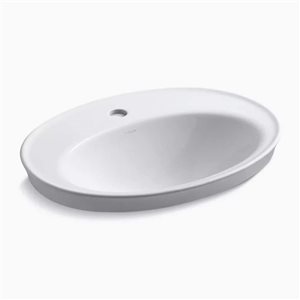 Lavabo de salle de bain à encastrer Serif de KOHLER 22 1/4 po ovale, blanc