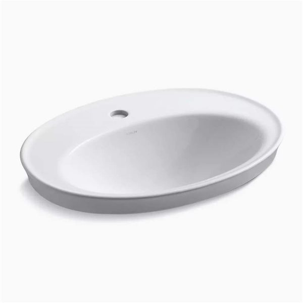 KOHLER Serif 22-1/4-in Oval Drop-In Bathroom Sink - White