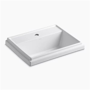 Lavabo de salle de bain Tresham de KOHLER à encastrer rectangle de 21 3/4 po, blanc