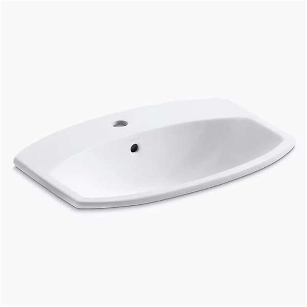 Lavabo de salle de bain Cimarron de KOHLER à encastrer rectangle de 22 3/4 po, blanc