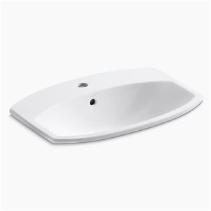 KOHLER Cimarron 22-3/4-in Rectangle Drop-In Bathroom Sink - White