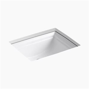 Lavabo de salle de bain sous plan Memoirs de KOHLER 20 po rectangle, blanc