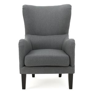 Cape Crack Grey Wood Contemporary Hi-Back Studded Arm Chair