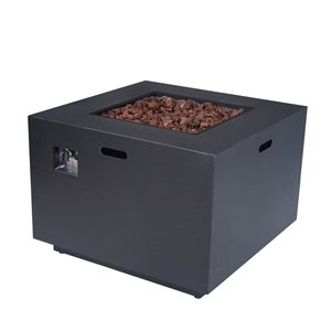 Cape Crack 33-in Liquid propane Dark Grey Iron Square Fire pit - 50000 BTUs