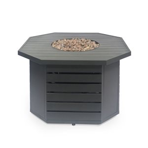 Cape Crack Liquid propane Dark Grey Iron Square Fire pit - 50000 BTUs