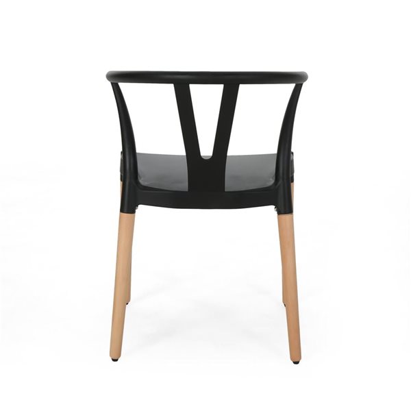 Cape Crack Black Beechwood Frame Black Formal Contemporary/Modern Dining Side Chair Plastic Dining Chairs - Set of 2