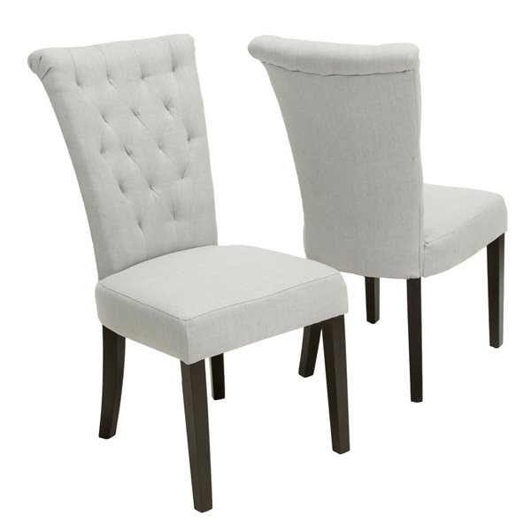 Cape Crack Wood Frame Light Grey Polyester Casual Traditional Charlotte Dining Side Chairs  - Set of 2