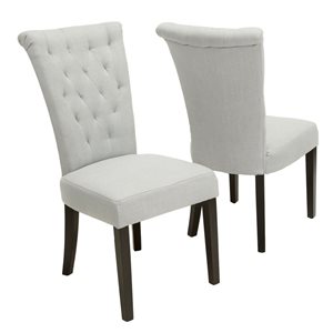 Cape Crack Wood Frame Light Grey Polyester Casual Traditional Charlotte Dining Side Chairs  - Set of 2