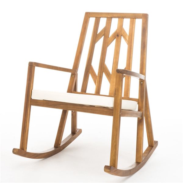 Cape Crack Nuna Teak Wood Contemporary Rocking Chair with Cushion