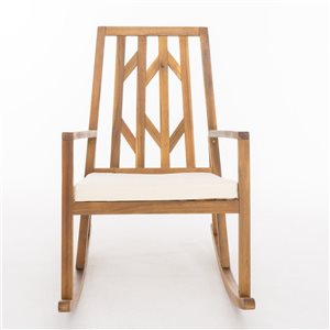 Cape Crack Nuna Teak Wood Contemporary Rocking Chair with Cushion