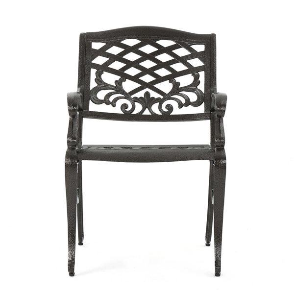 Cape Crack Bronze Metal Traditional Phoenix Arm Chairs - Set of 2