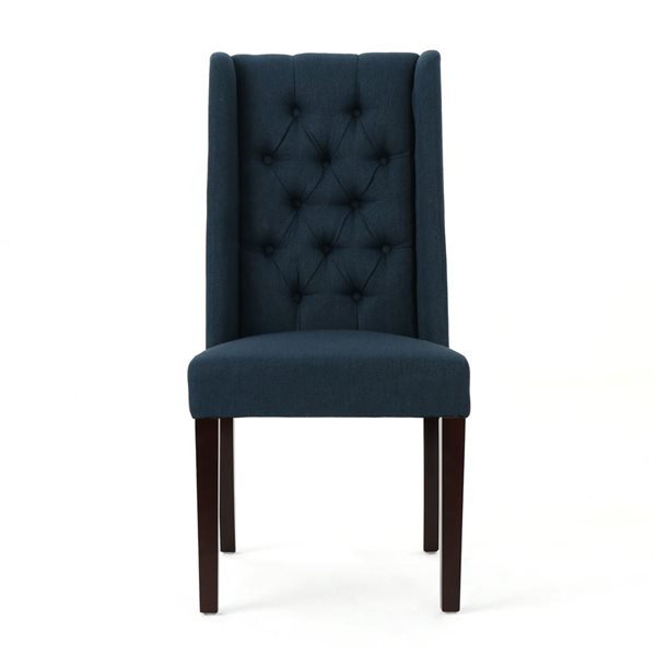 Cape Crack Wood Frame Navy Blue Polyester Casual Contemporary/Modern Dining Side Chairs - Set of 2