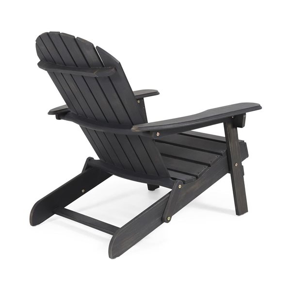 Cape Crack Malibu Dark Grey Wood Traditional Adirondack Chair