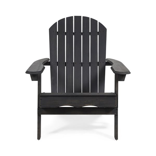 Cape Crack Malibu Dark Grey Wood Traditional Adirondack Chair