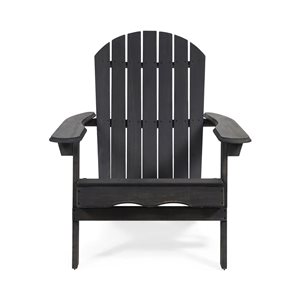 Cape Crack Malibu Dark Grey Wood Traditional Adirondack Chair