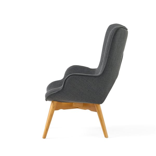 Cape Crack Dark Grey Wood Traditional Contour Chair