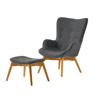 Cape Crack Dark Grey Wood Traditional Contour Chair