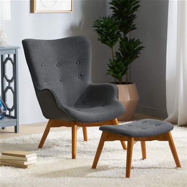 Cape Crack Dark Grey Wood Traditional Contour Chair