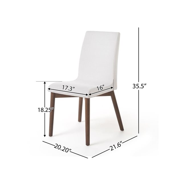 Cape Crack Walnut Wood Frame Light Beige Polyester Casual Contemporary/Modern Dining Side Chairs - Set of 2