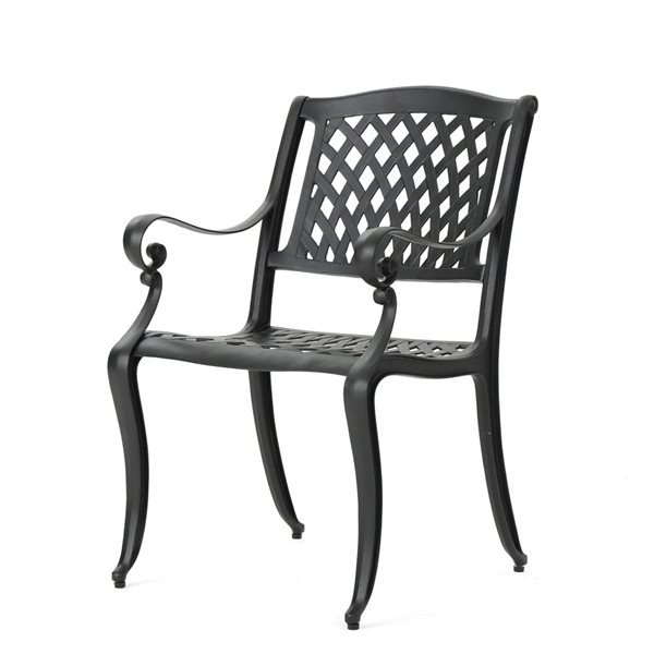 Cape Crack Black Metal Traditional Cayman Arch Mesh I Chairs - Set of 2