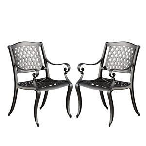 Cape Crack Black Metal Traditional Cayman Arch Mesh I Chairs - Set of 2