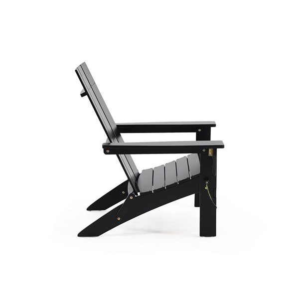 Cape Crack Zuma Black Wood Contemporary Foldable Adirondack Chair