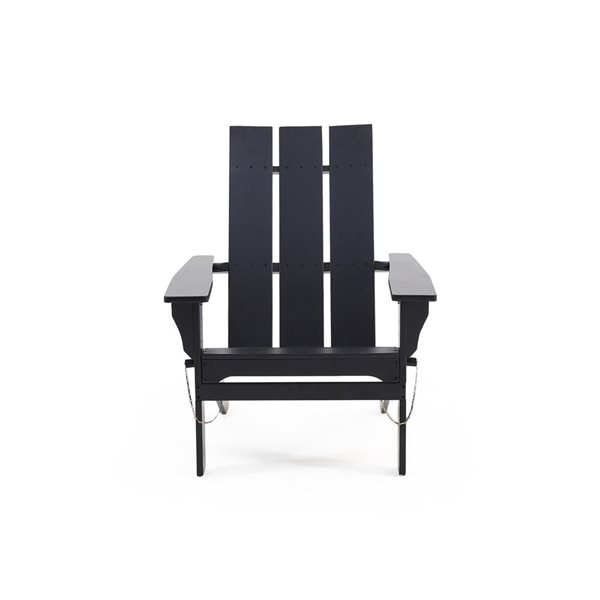 Cape Crack Zuma Black Wood Contemporary Foldable Adirondack Chair