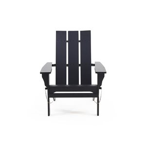 Cape Crack Zuma Black Wood Contemporary Foldable Adirondack Chair