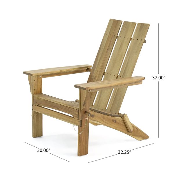 Cape Crack Natural Wood Contemporary Zuma Foldable Adirondack Chair