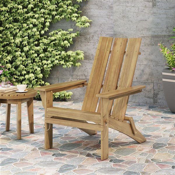 Cape Crack Natural Wood Contemporary Zuma Foldable Adirondack Chair