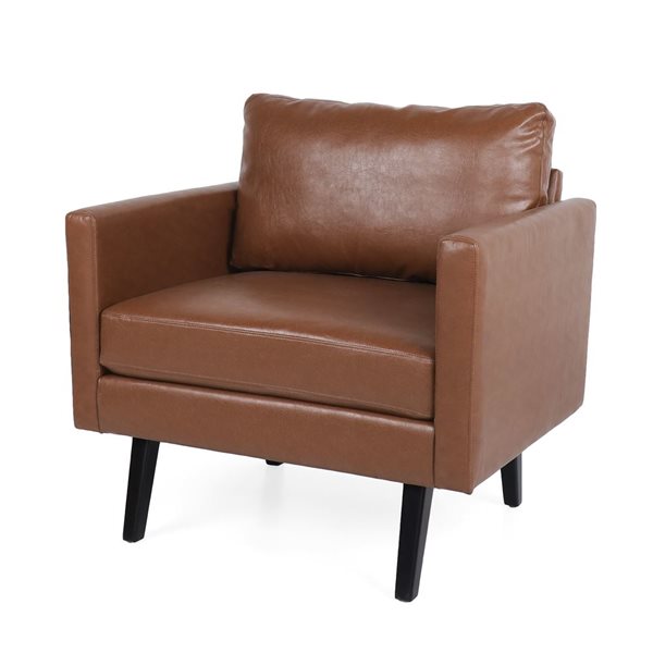 Cape Crack Light Brown Wood Contemporary Club Chair