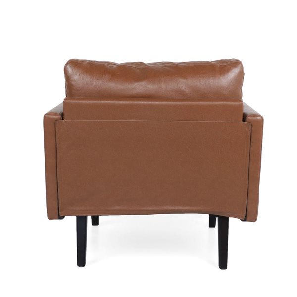 Cape Crack Light Brown Wood Contemporary Club Chair