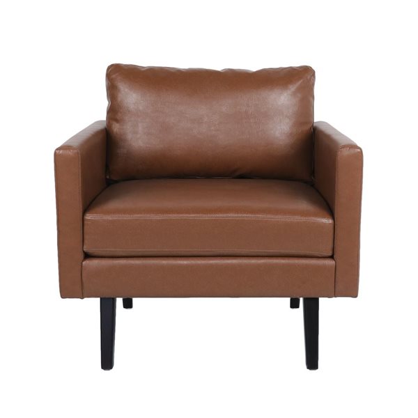 Cape Crack Light Brown Wood Contemporary Club Chair