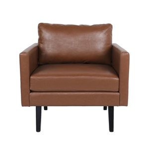 Cape Crack Light Brown Wood Contemporary Club Chair