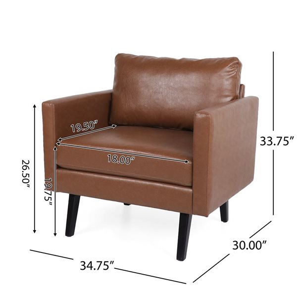 Cape Crack Light Brown Wood Contemporary Club Chair