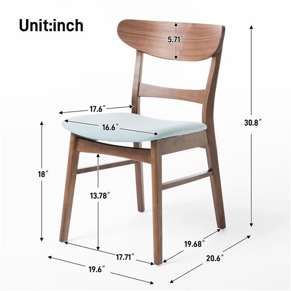 Cape Crack Wood Frame Mint Casual Traditional Dining Side Chairs - Set of 2