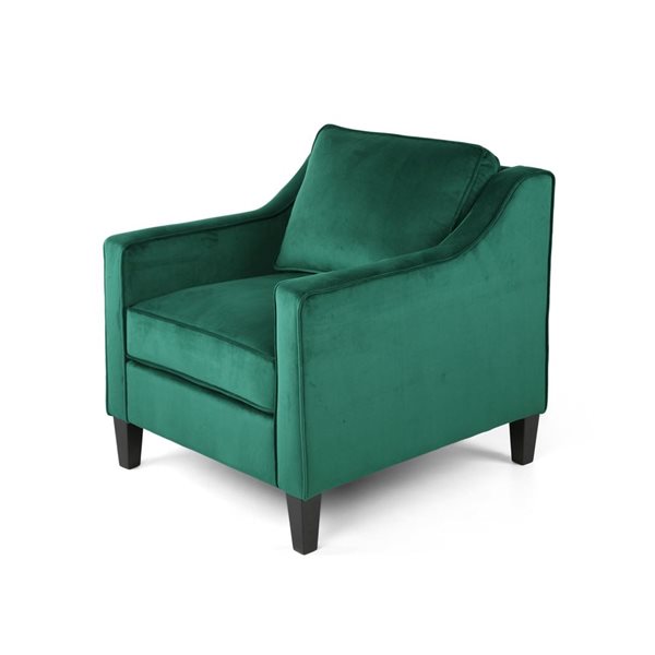 Cape Crack Green Velvet Wood Frame Contemporary Club Chair