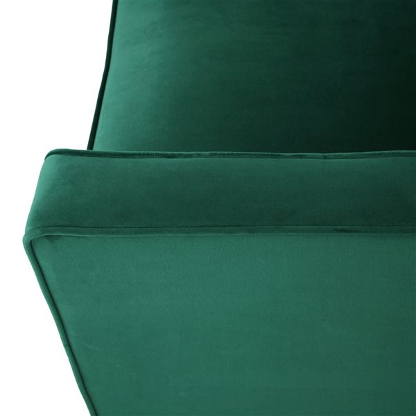 Cape Crack Green Velvet Wood Frame Contemporary Club Chair