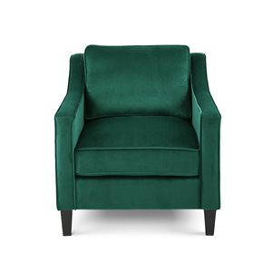 Cape Crack Green Velvet Wood Frame Contemporary Club Chair