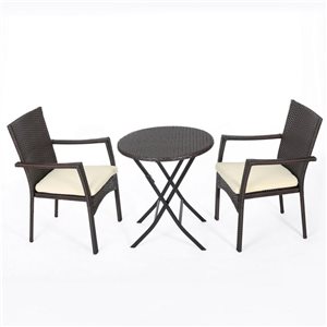 Cape Crack Brown Multi Rattan Traditional Elba Bistro Set