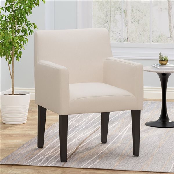 Cape Crack Beige Wood Traditional Arm Chair