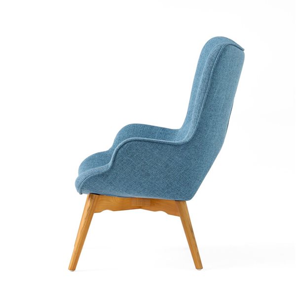 Cape Crack Blue Wood Contemporary Contour Chair