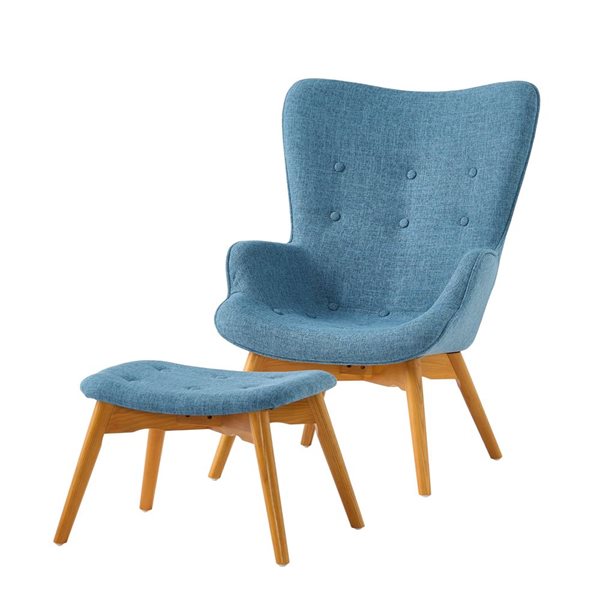 Cape Crack Blue Wood Contemporary Contour Chair