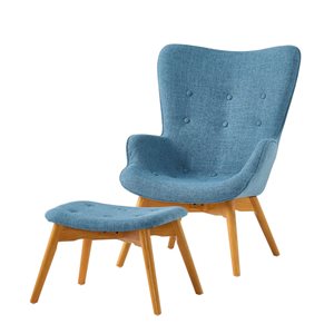 Cape Crack Blue Wood Contemporary Contour Chair