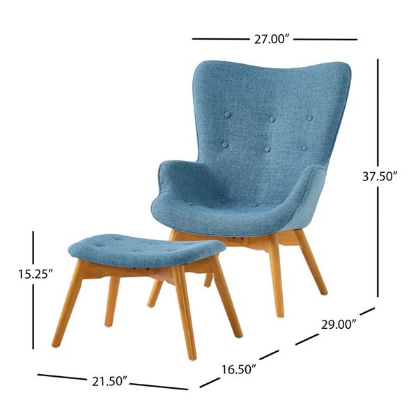 Cape Crack Blue Wood Contemporary Contour Chair