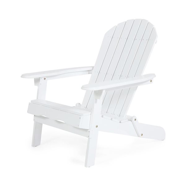 Cape Crack Malibu White Wood Traditional Adirondack Chair