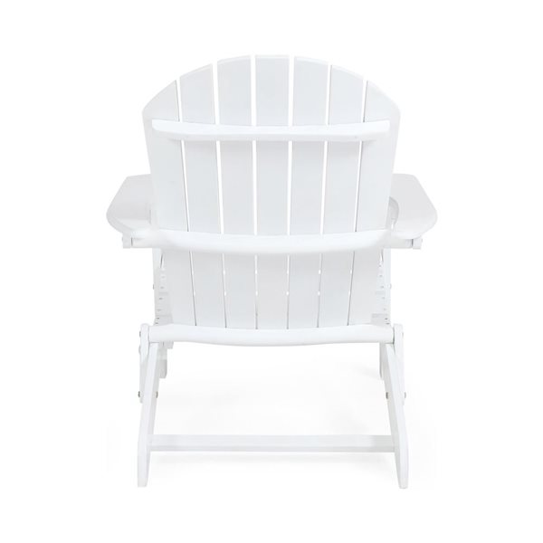 Cape Crack Malibu White Wood Traditional Adirondack Chair