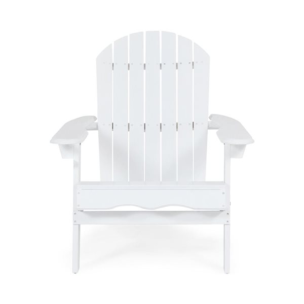 Cape Crack Malibu White Wood Traditional Adirondack Chair