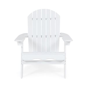 Cape Crack Malibu White Wood Traditional Adirondack Chair